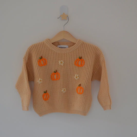 Oversized Jumper Hand Embroidered with Autumn Design
