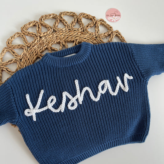 Oversized Jumper Hand Embroidered with Name