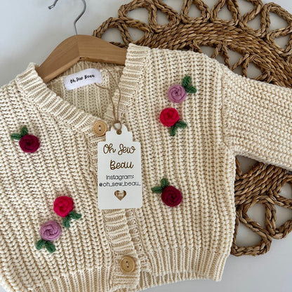 Oversized Cream Cardigan Name + Customisation