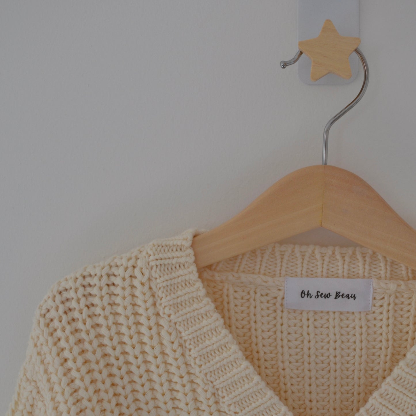 Oversized Cream Cardigan Name + Customisation